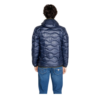 BLAUER Piumino Corto Blu Nylon Impermeabile Casual Imbottito Piuma d'Oca