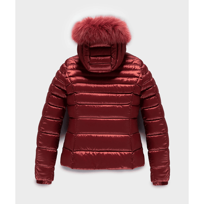 Piumino Donna corto Mead Fur Bordeaux retro