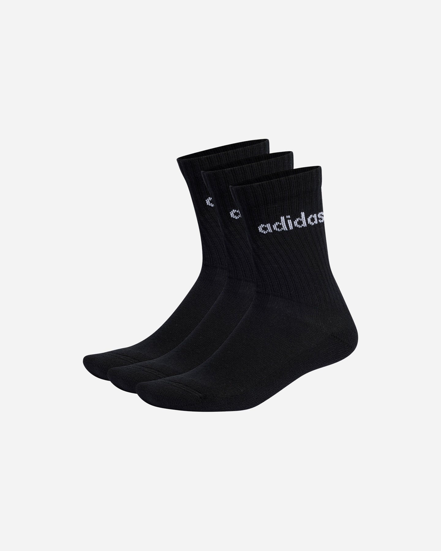CALZE ADIDAS LINEAR TENNIS CREW 3P BLACK/WHITE