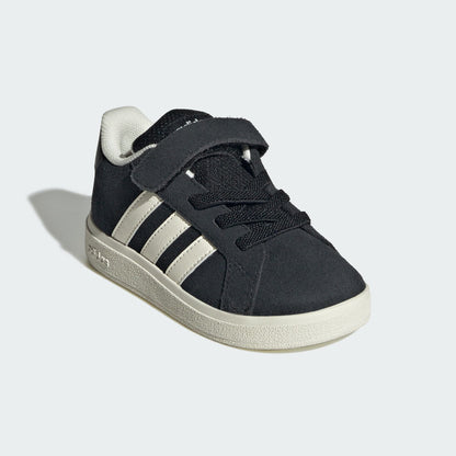 Sneakers Junior Nero/Bianca Grand Court 2.0, con strap e lacci