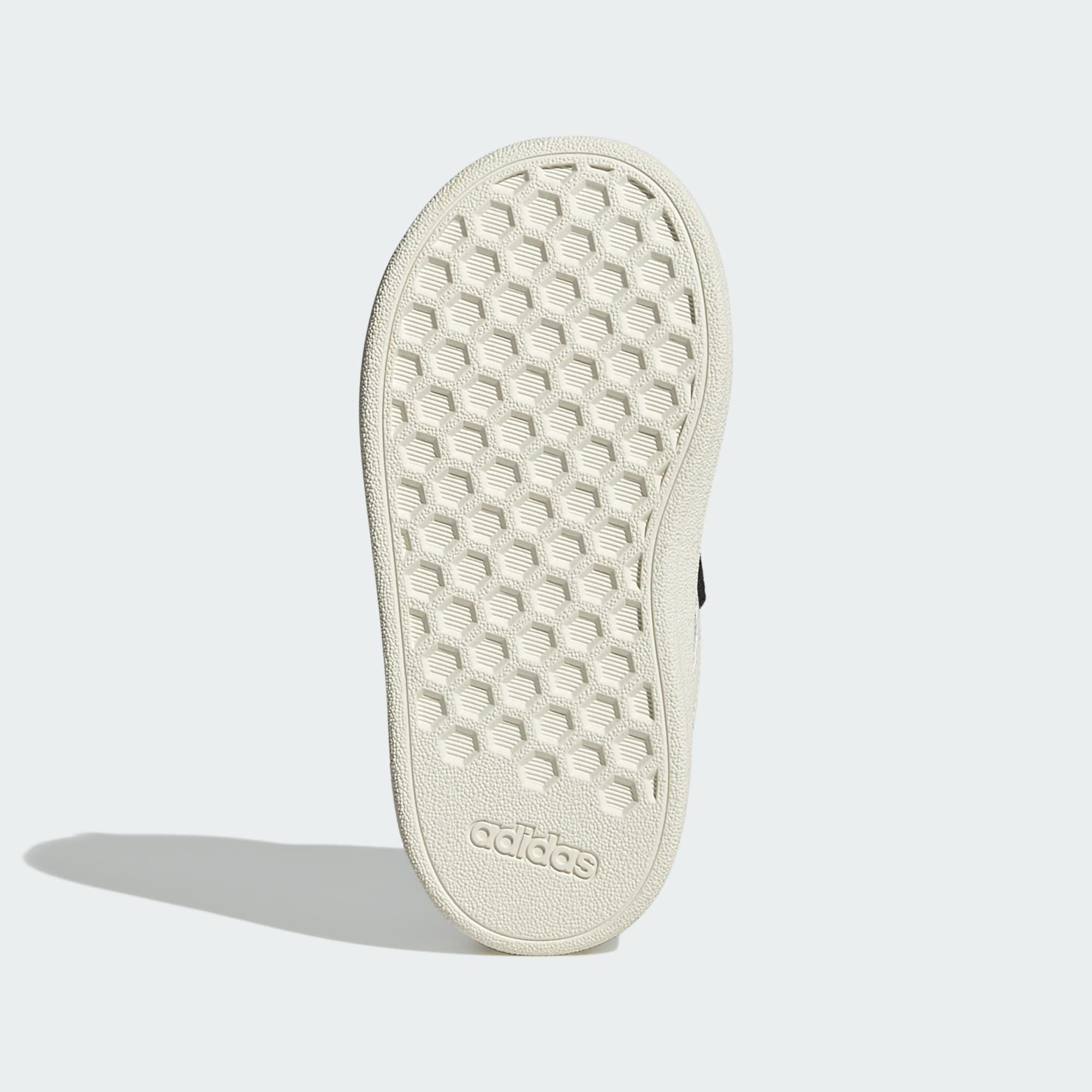 Sneakers Junior Nero/Bianca Grand Court 2.0, con strap e lacci