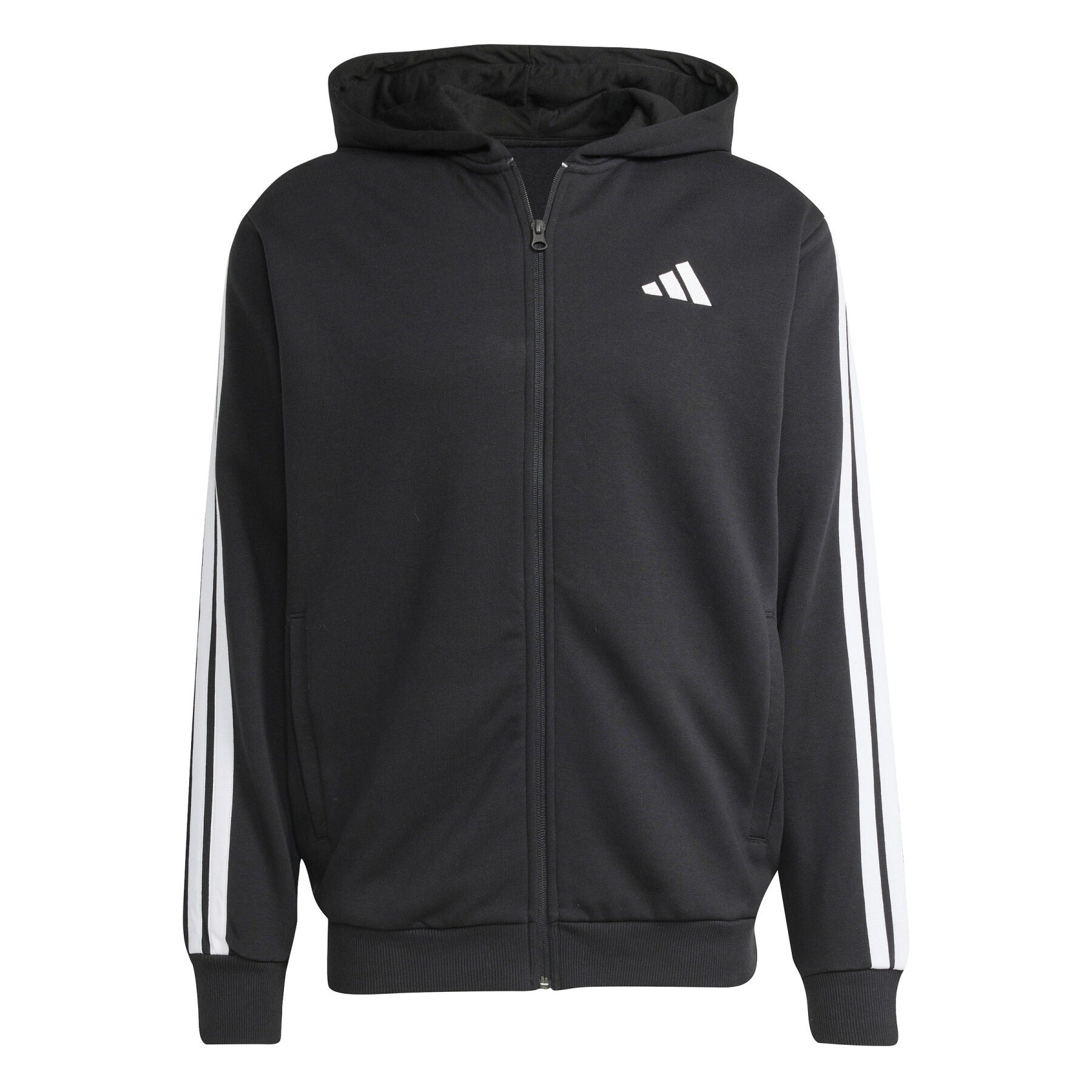 Tuta Uomo Nera con cappuccio ed iconiche 3-Stripes Bianche