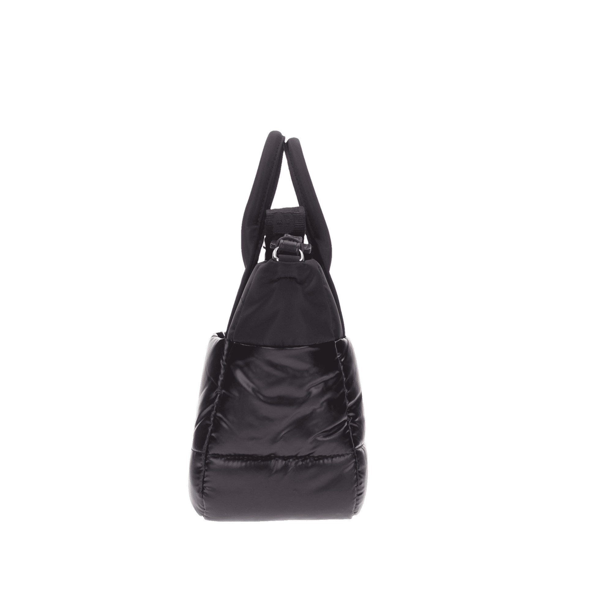 Borsa Donna Quartxs01 Nera in tessuto tecnico trapuntato, con inserto effetto lucido