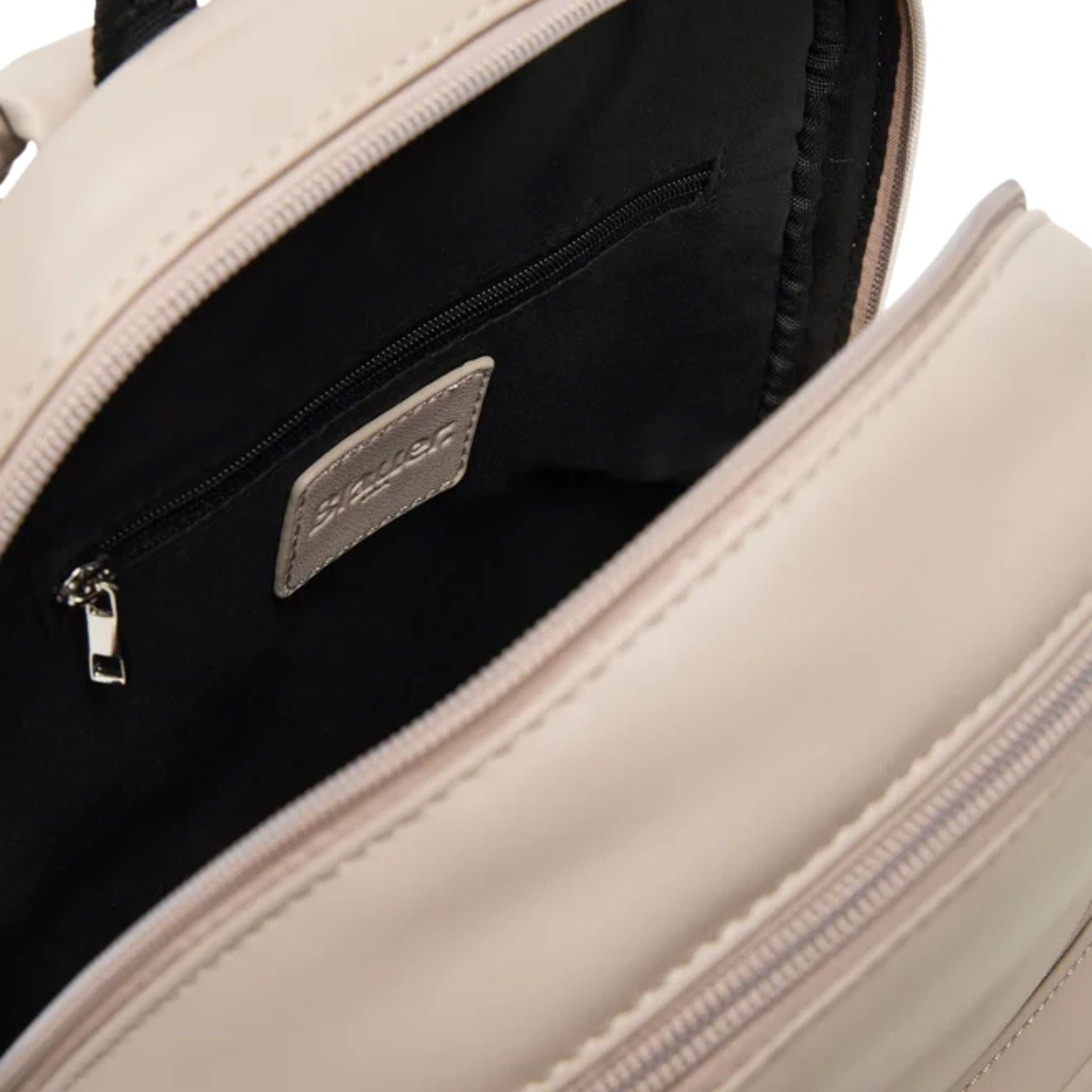 Zaino Donna Polly Beige, con doppio scomparto zip e tasca frontale 