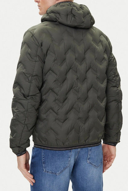 Piumino Uomo Piery Verde, con cappuccio fisso
