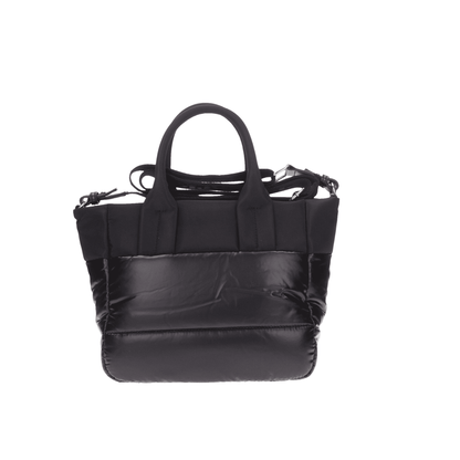 Borsa Donna Quartxs01 Nera in tessuto tecnico trapuntato, con inserto effetto lucido
