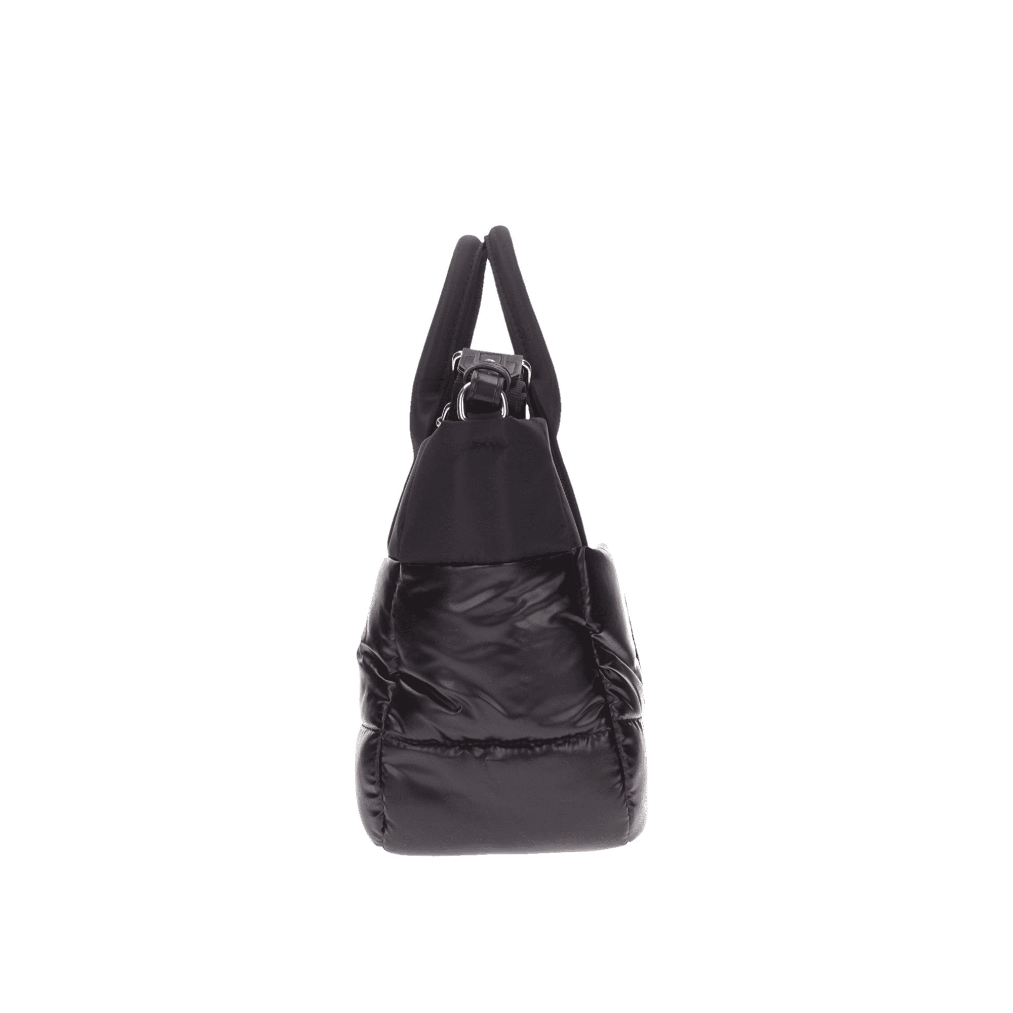 Borsa Donna Quartxs01 Nera in tessuto tecnico trapuntato, con inserto effetto lucido