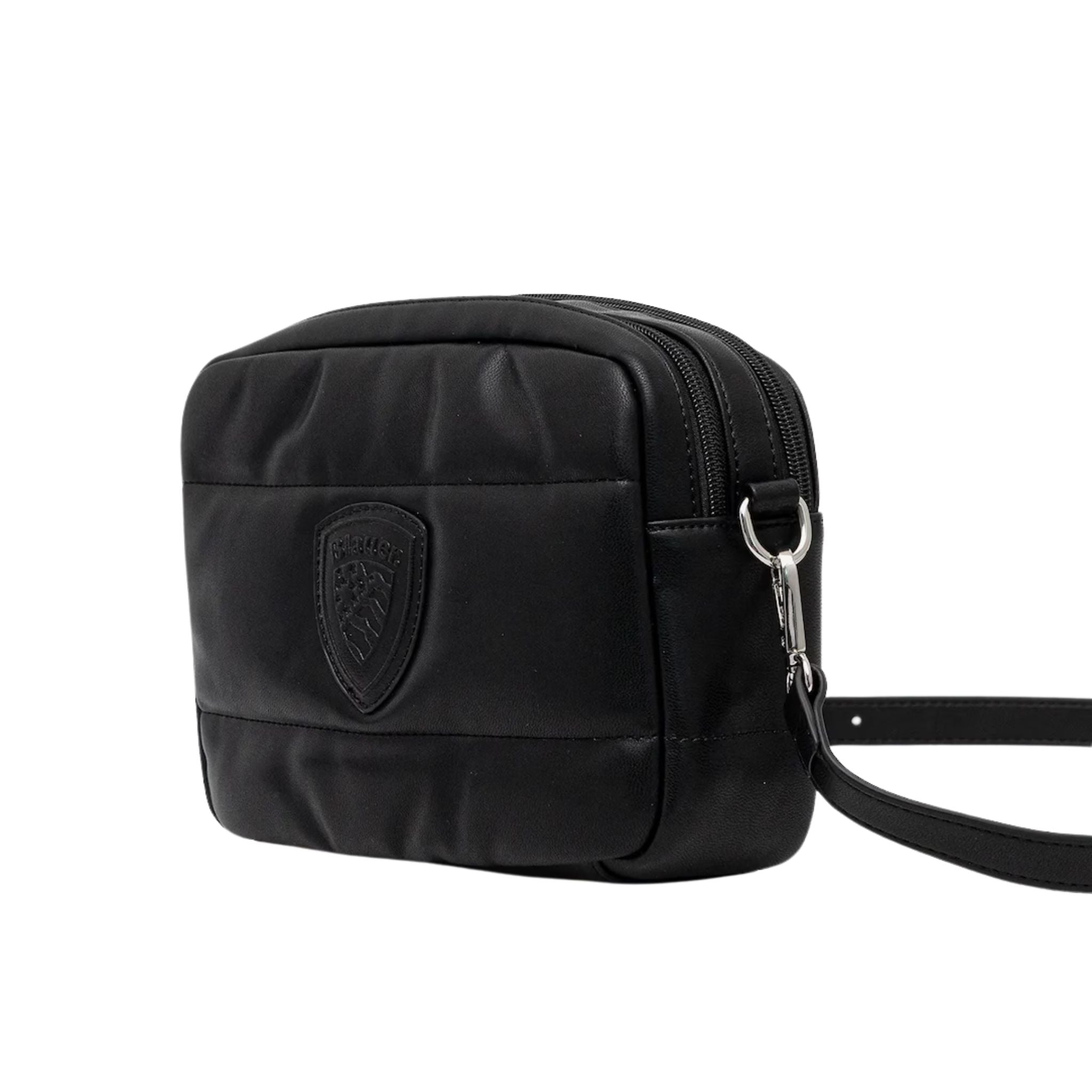Borsa Donna Nera, Smarty, con impunture a righe orizzontali 