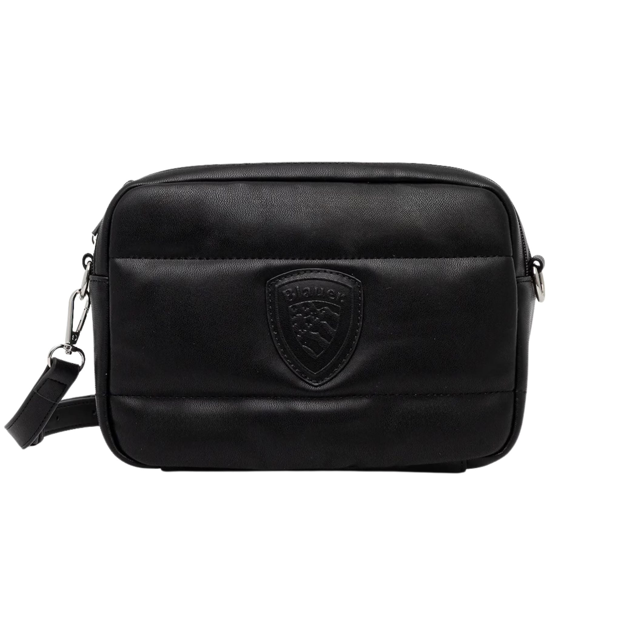Borsa Donna Nera, Smarty, con impunture a righe orizzontali 