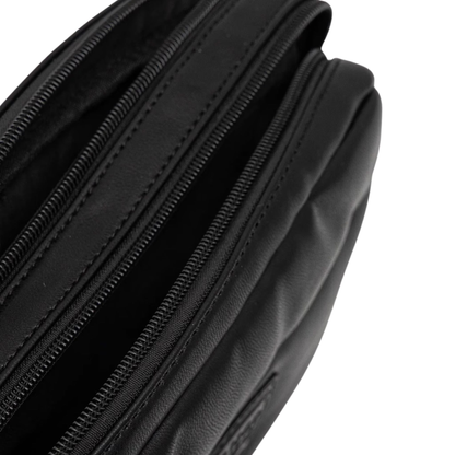 Borsa Donna Nera, Smarty, con impunture a righe orizzontali 