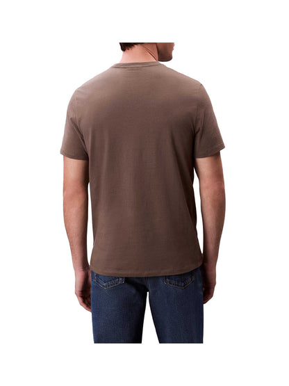 T-Shirt Ss Smooth Cttn Solid Uomo - Marrone