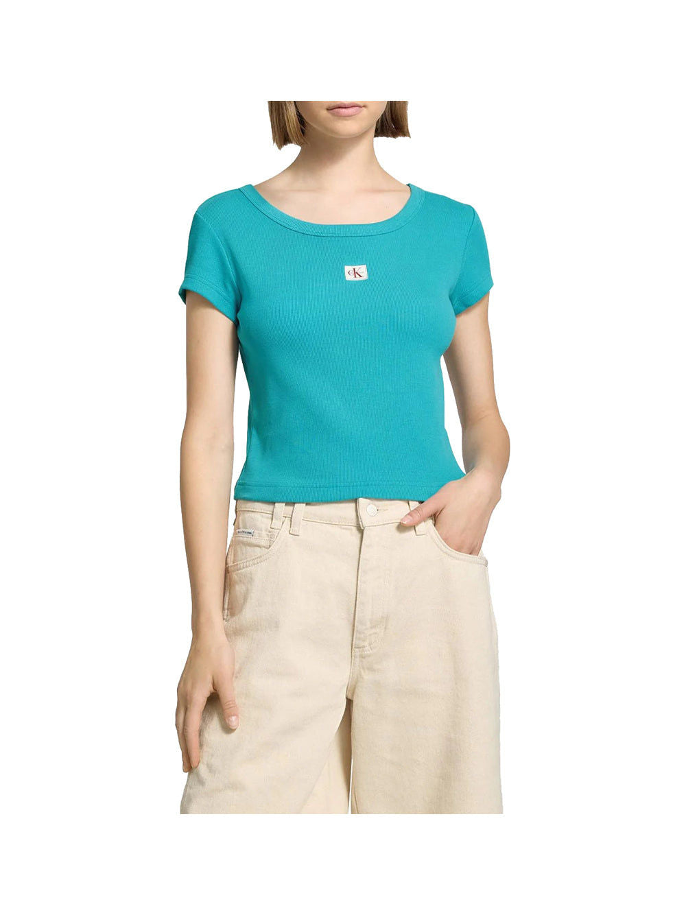 T-Shirt A- Woven Label 2X2 R - Turchese