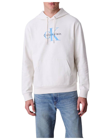 Felpa Uomo con cappuccio e logo Celeste