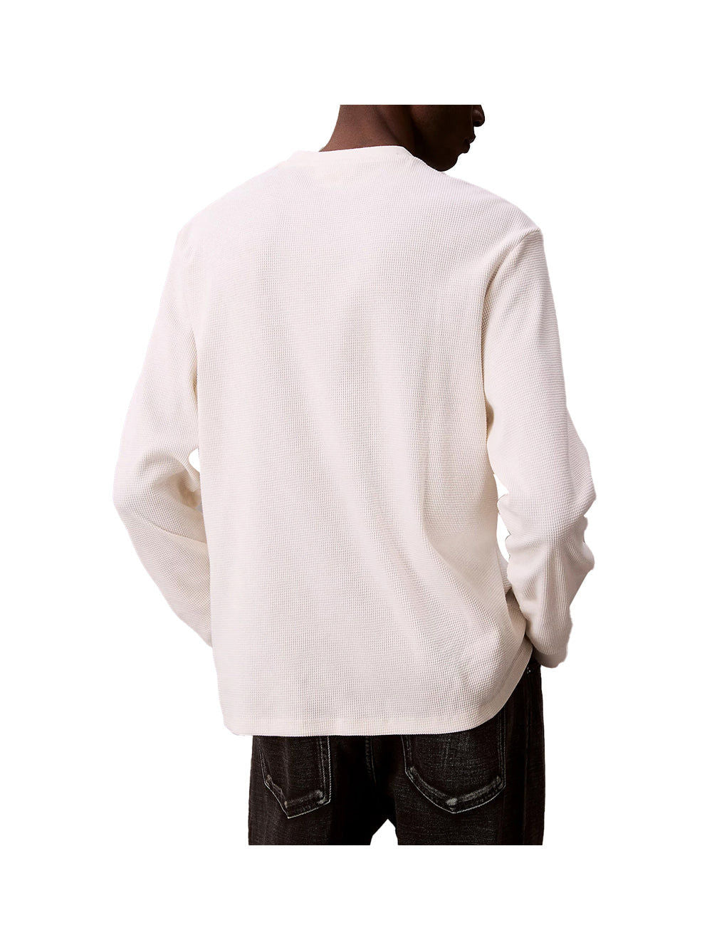 Maglia ls Waffle Badge Crew Uomo - Bianco