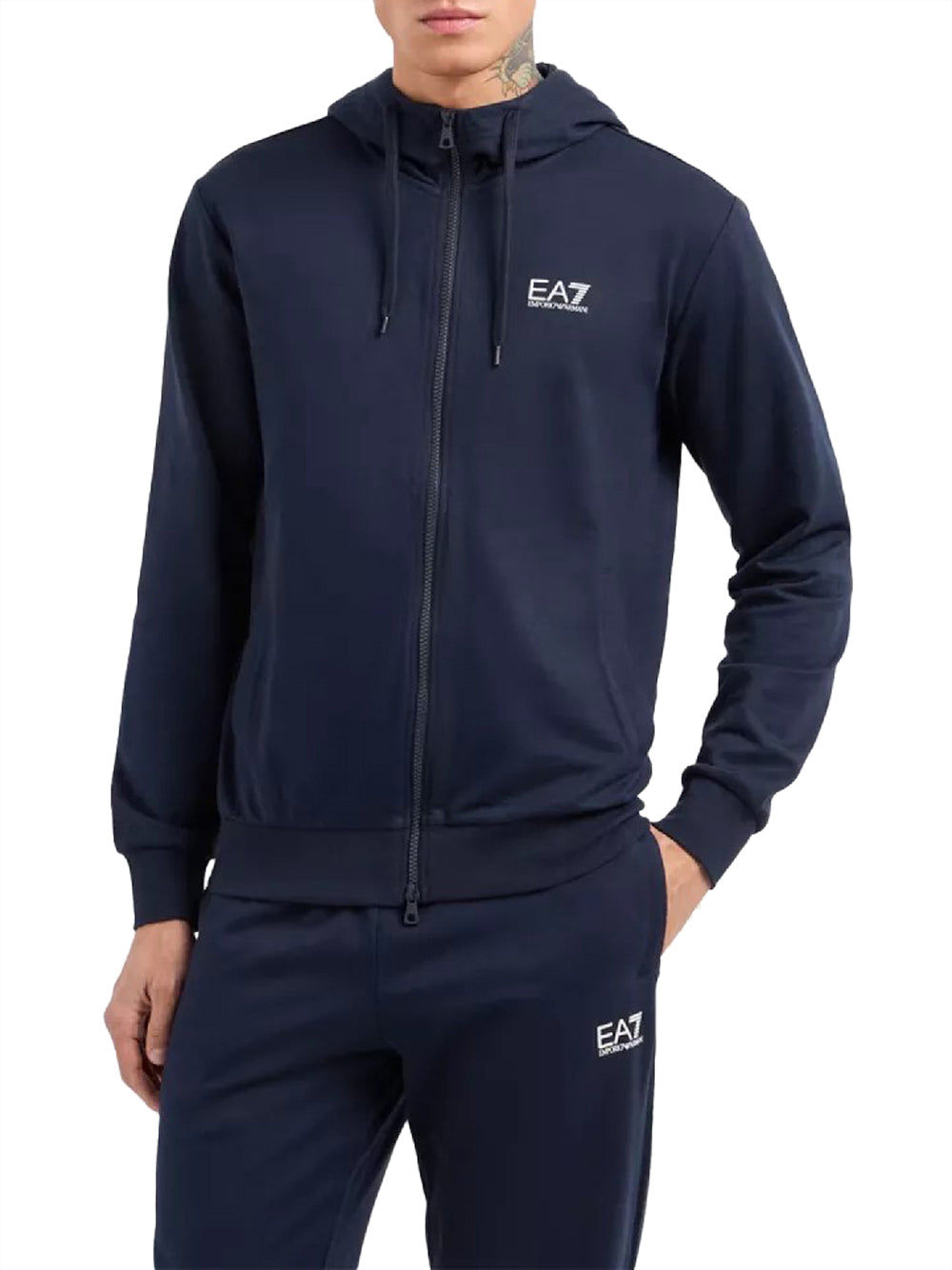 Felpa full zip con cappuccio