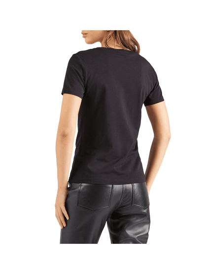 Ea7 T-Shirt Girocollo Logo Series Cotone Stretch Donna