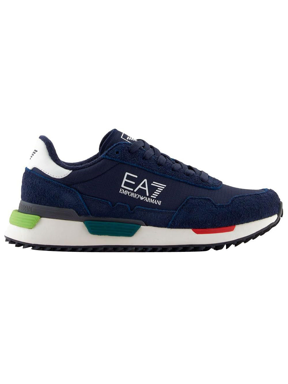 Sneakers Unisex, con tomaia in pelle e tessuto ed inserti a contrasto sulla suola