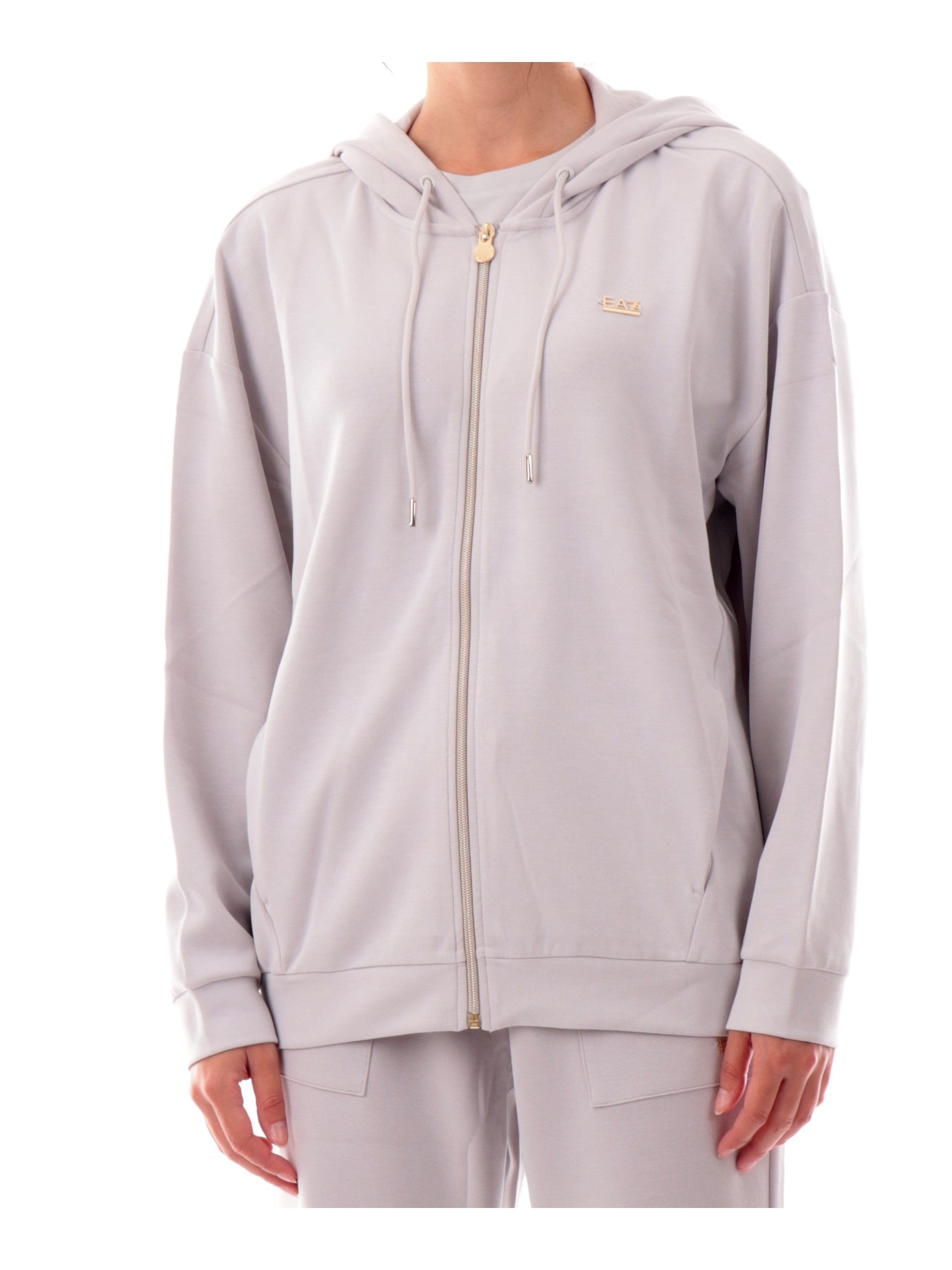 Emporio Armani Felpa Cappuccio Interlock Modal Donna