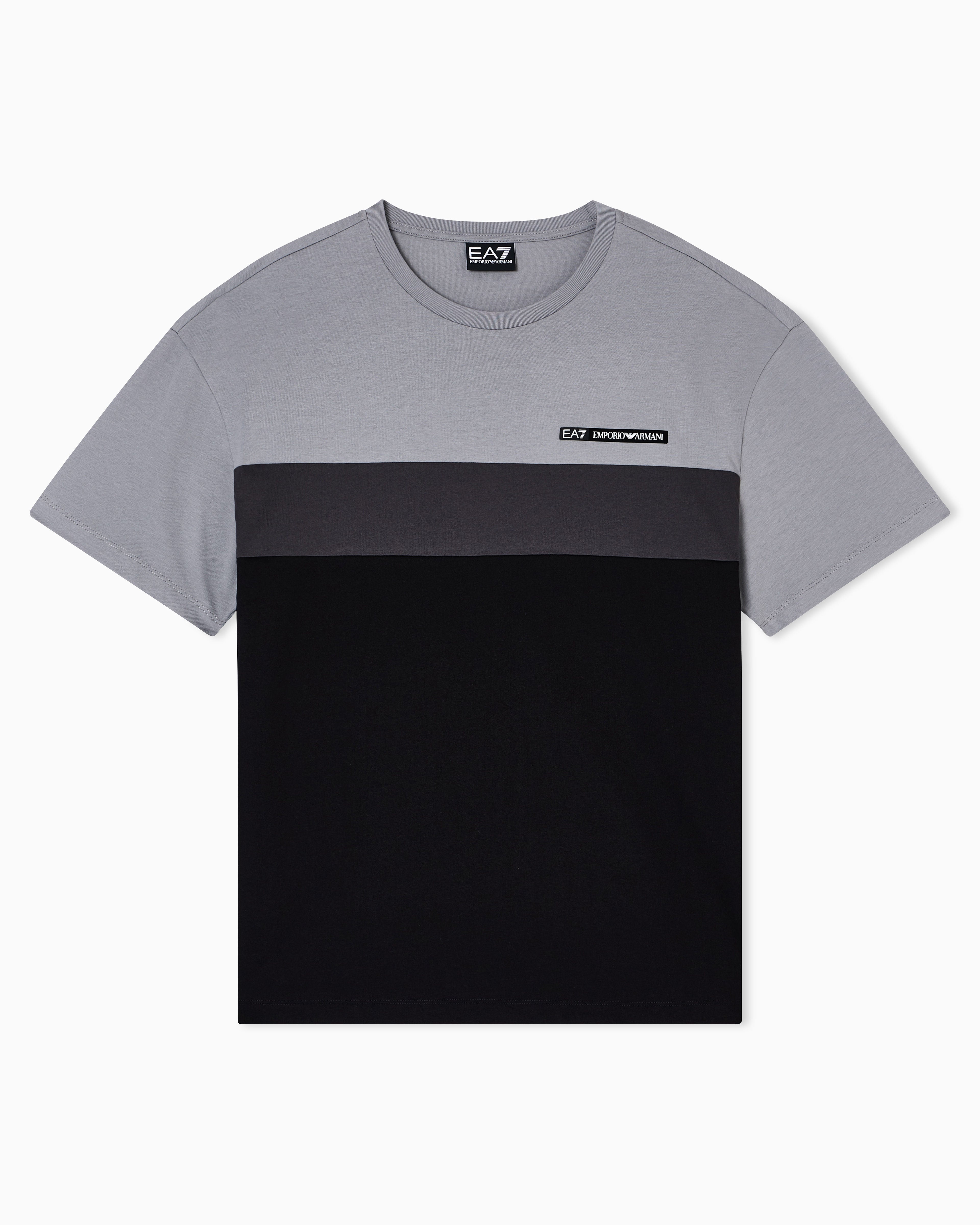 Emporio Armani T-shirt Athletic Color Block Cotone