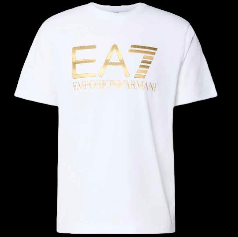 T-shirt Uomo a girocollo, con maxi stampa logo oro frontale