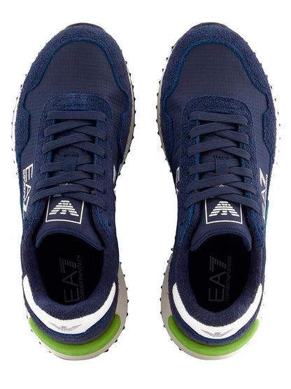 Sneakers Unisex, con tomaia in pelle e tessuto ed inserti a contrasto sulla suola