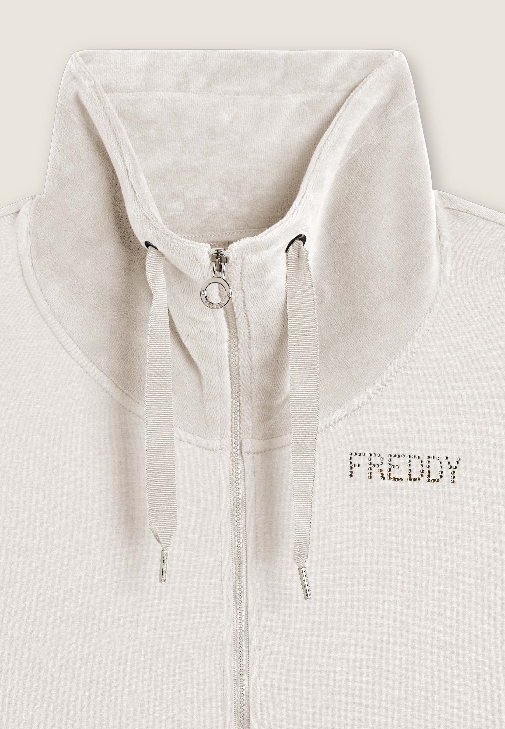 Freddy Felpa Zip Donna Velluto Collo Alto
