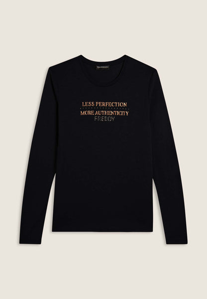 Freddy T-shirt Manica Lunga Grafica Donna Cotone Modal