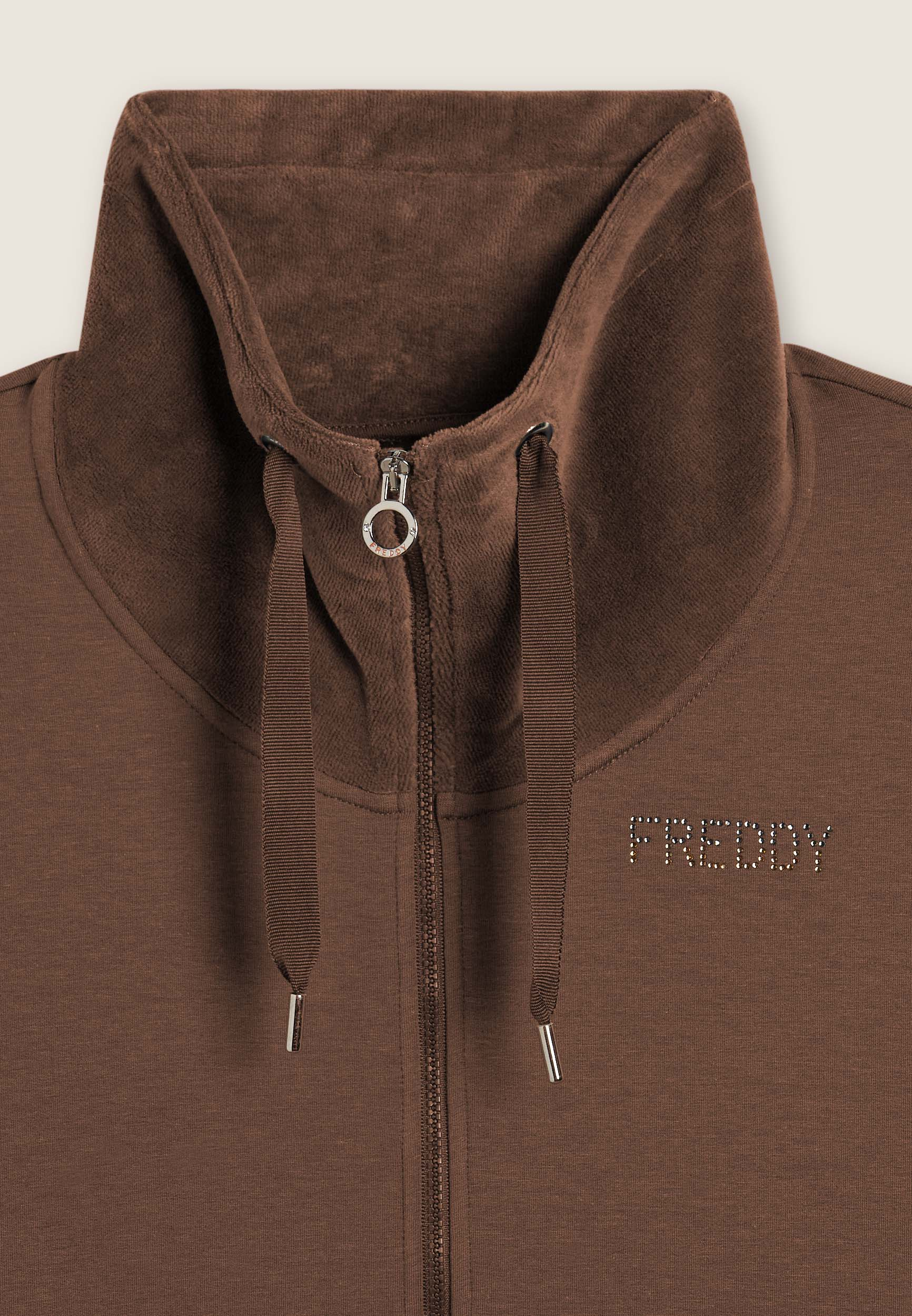 Freddy Felpa Donna Zip Velluto Collo Alto