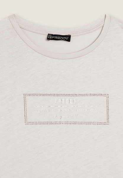 Freddy T-shirt Lunga Donna Grafica Cotone-Modal