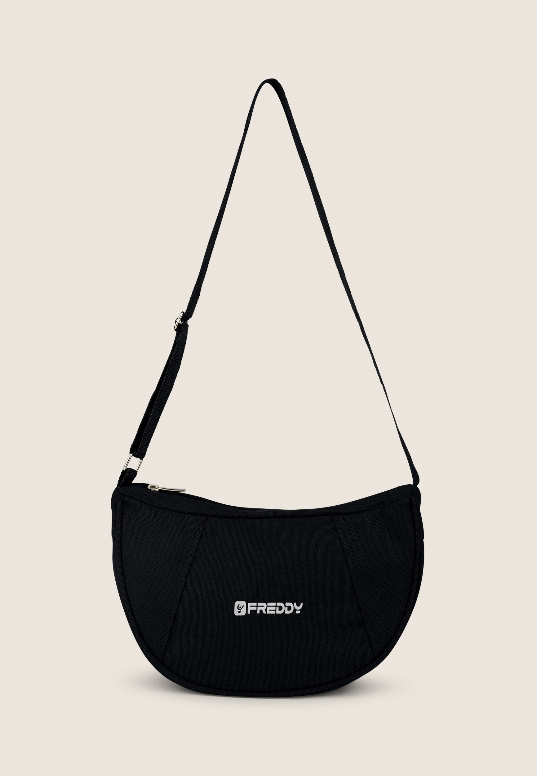 Freddy Borsa Spalla Mezzaluna Canvas Zip