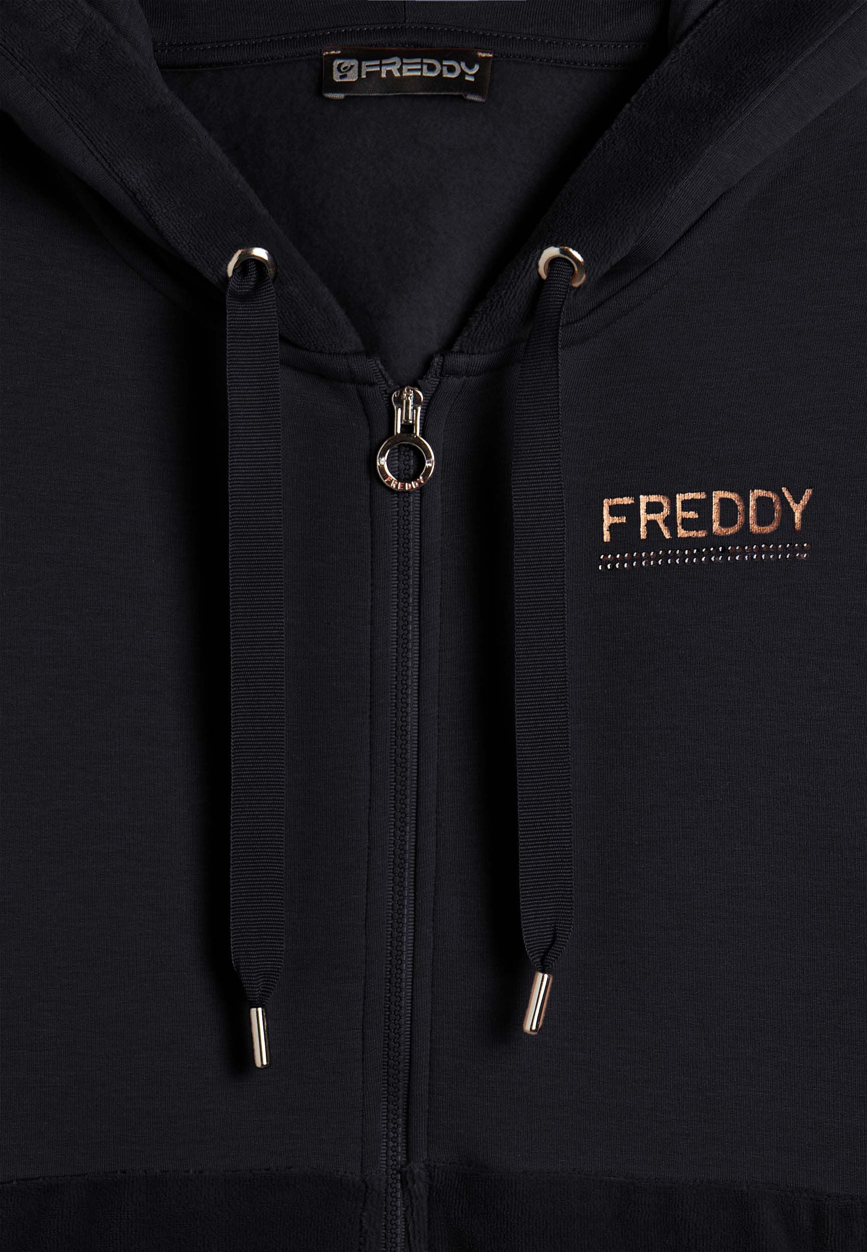 Freddy Felpa Donna Velluto Cappuccio Zip