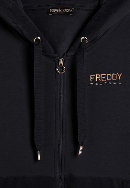 Freddy Felpa Donna Velluto Cappuccio Zip