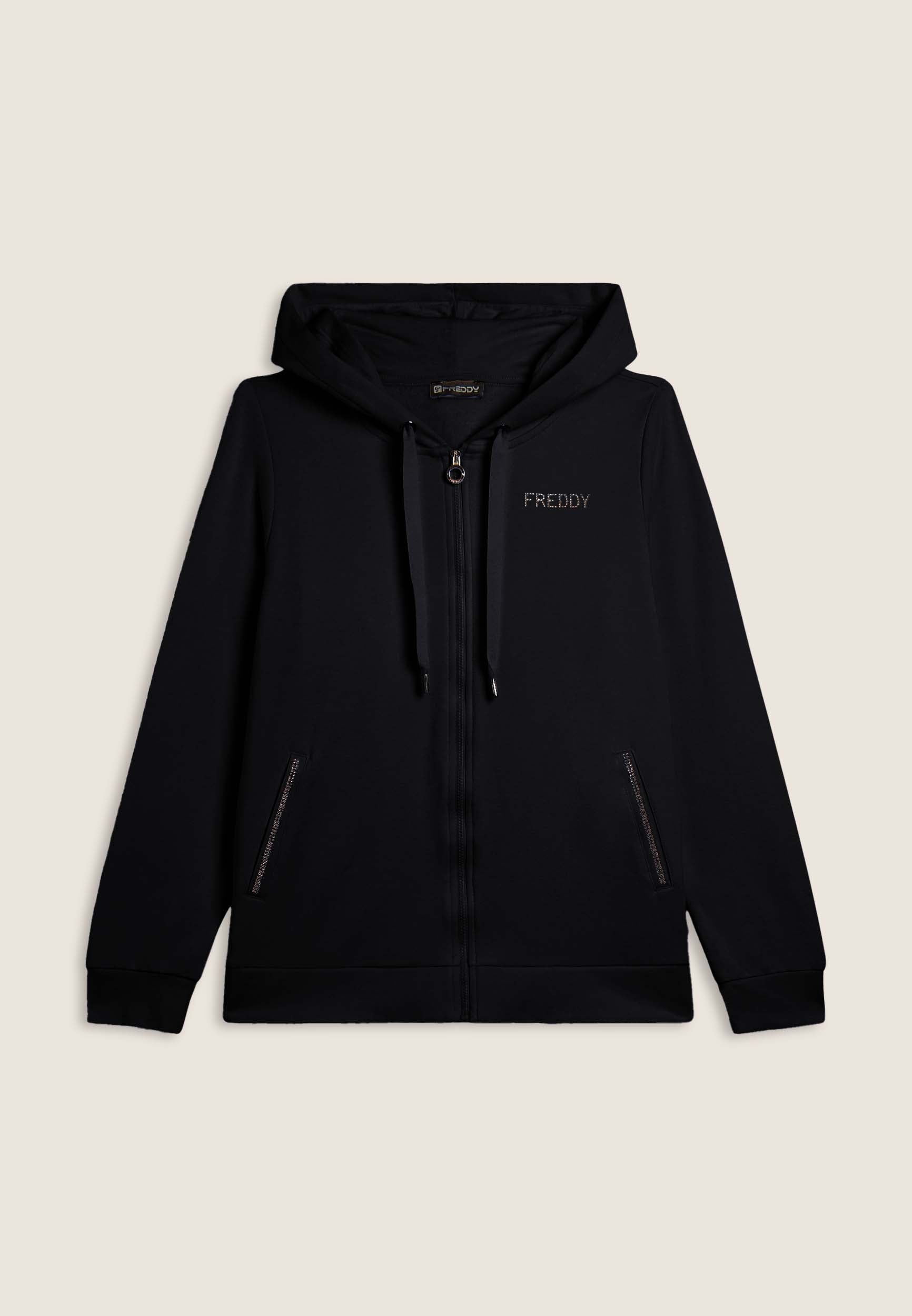 Freddy Felpa Sportiva Donna Zip Strass Modal