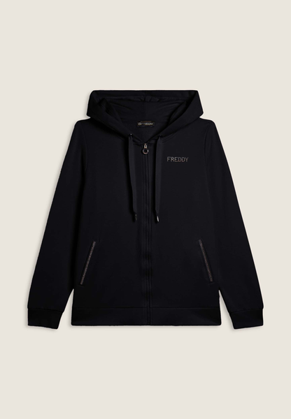 Freddy Felpa Sportiva Donna Zip Strass Modal