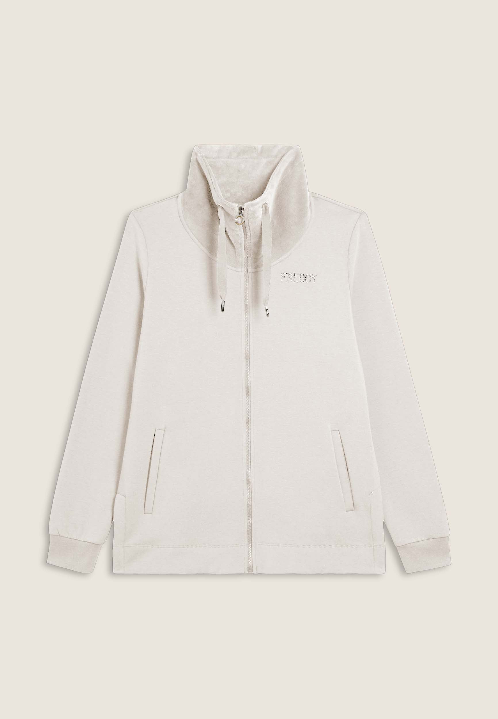 Freddy Felpa Zip Donna Velluto Collo Alto