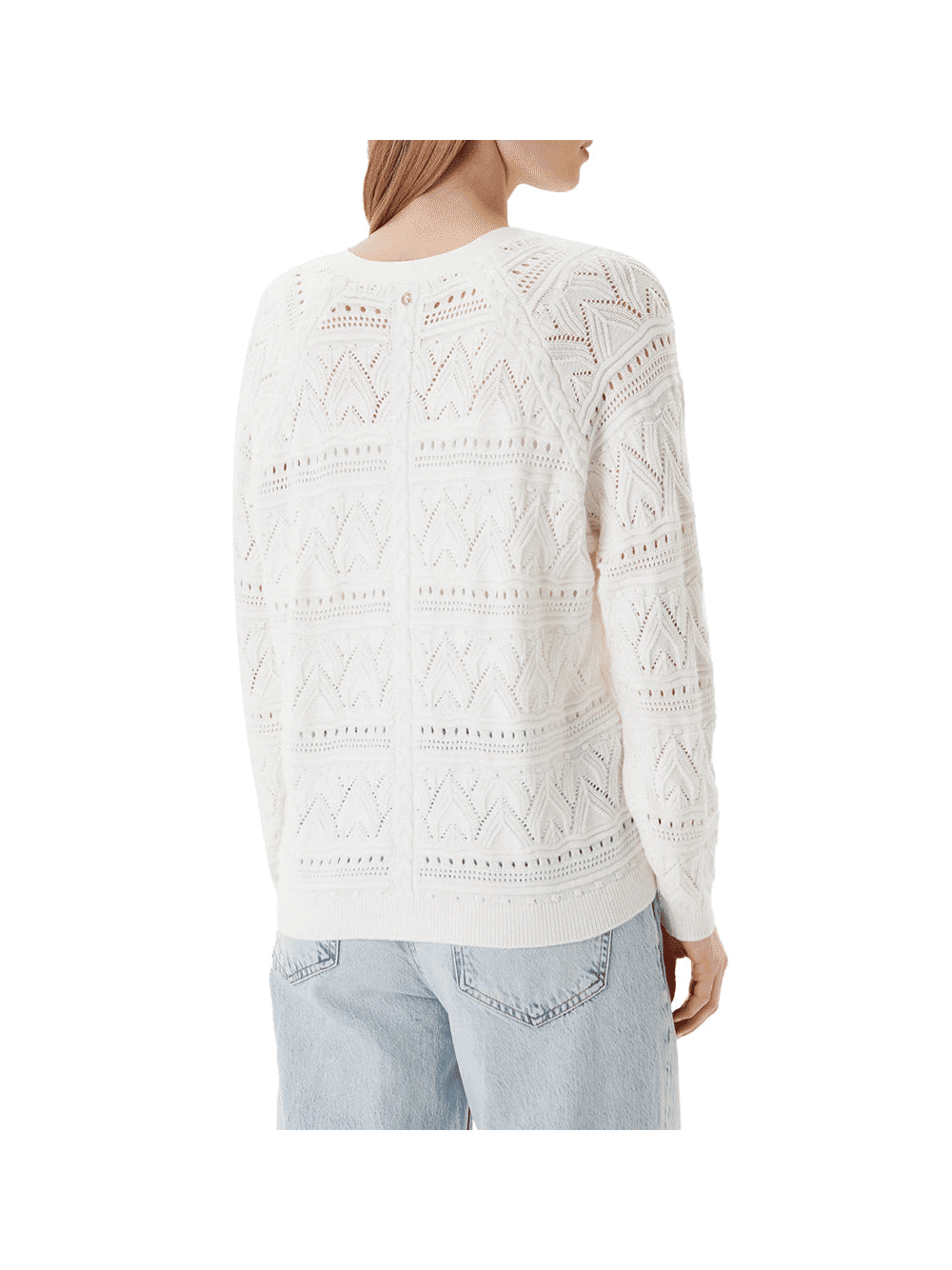 Guess Cardigan Donna Bianco Elegante Maglia