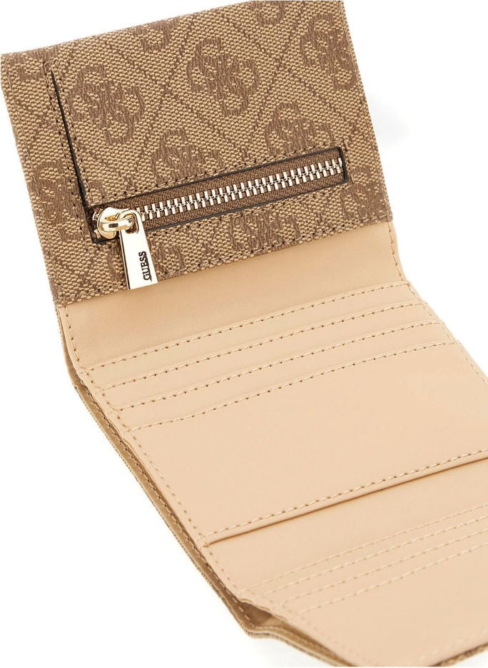 Portafoglio Donna Trifold, con bottone a pressione numerosi slot per carte 