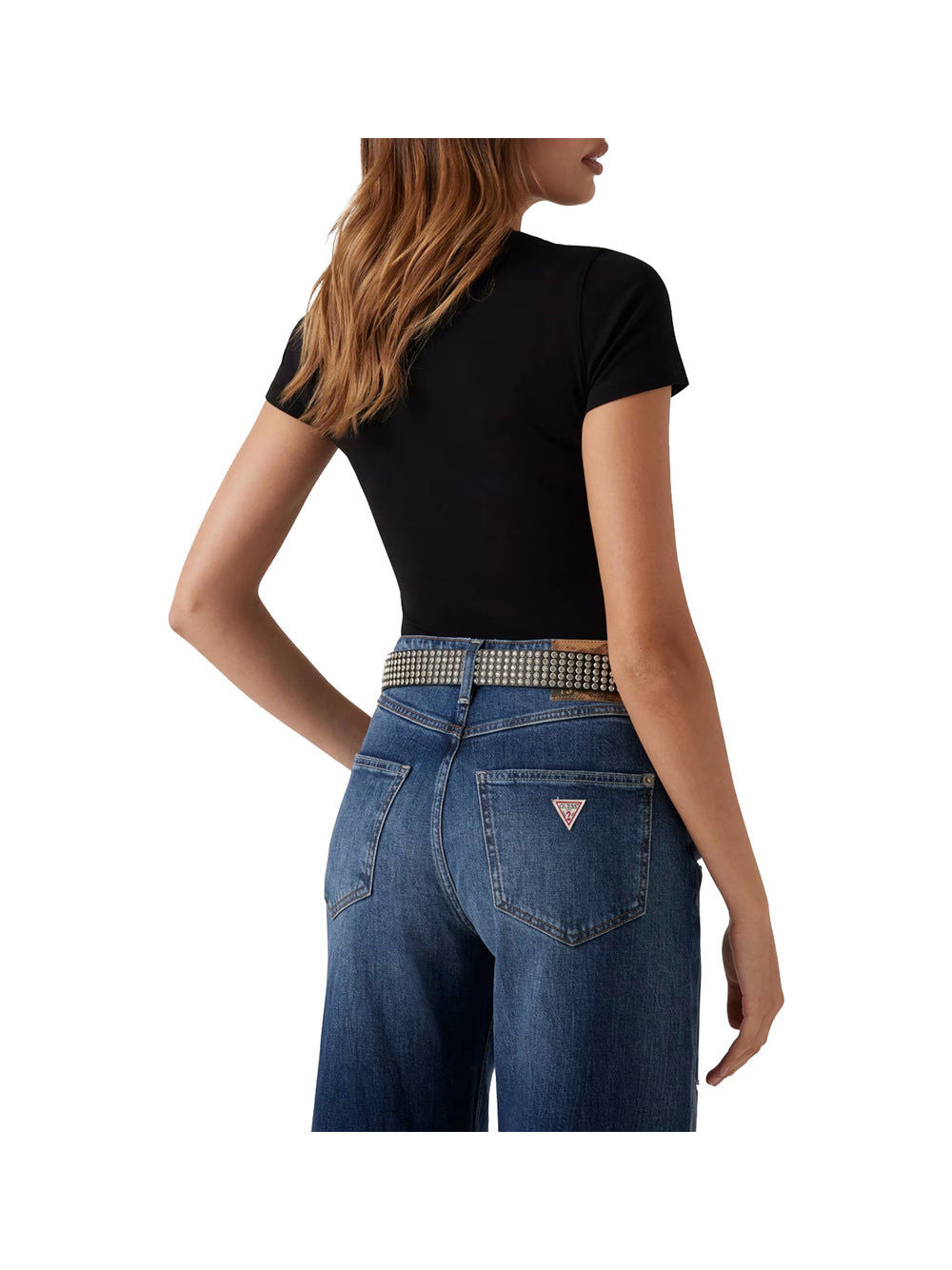 T-Shirt Cn Ss Embro Script L Donna - Nero