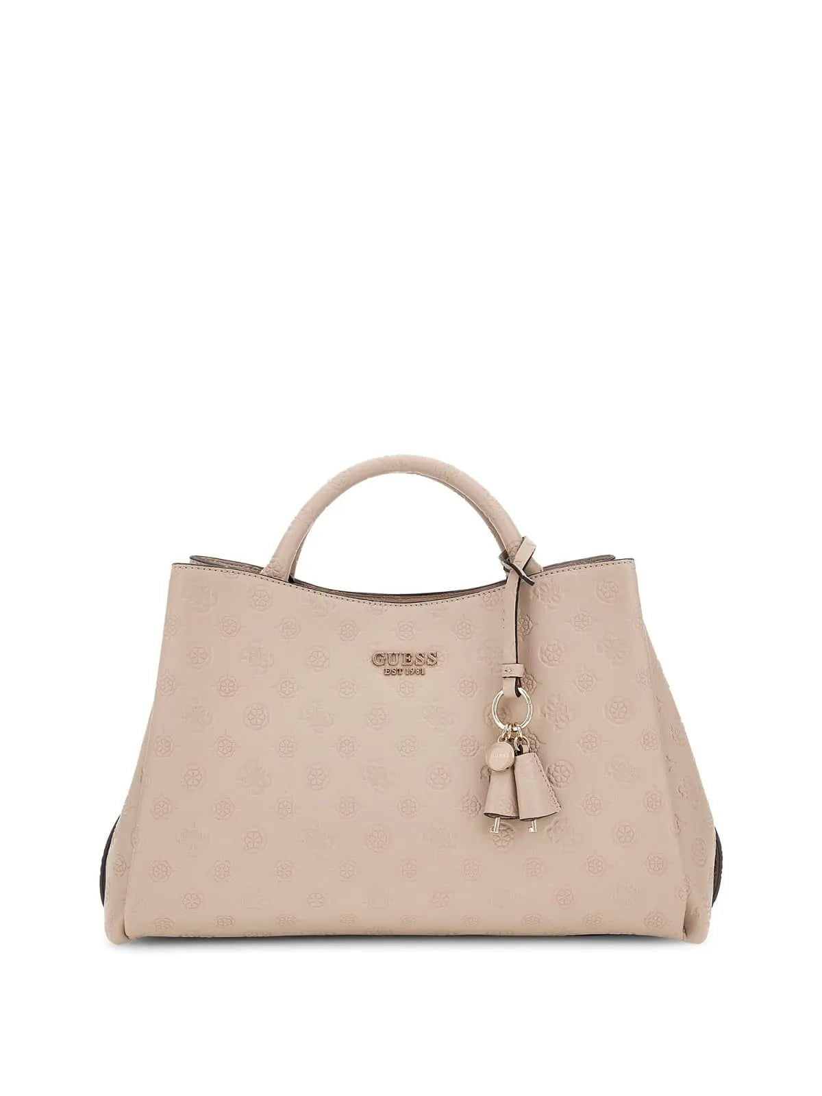 Borsa Donna, in similpelle con motivo logo impresso e tasca posteriore 