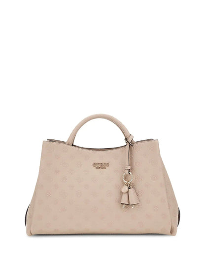 Borsa Donna, in similpelle con motivo logo impresso e tasca posteriore 