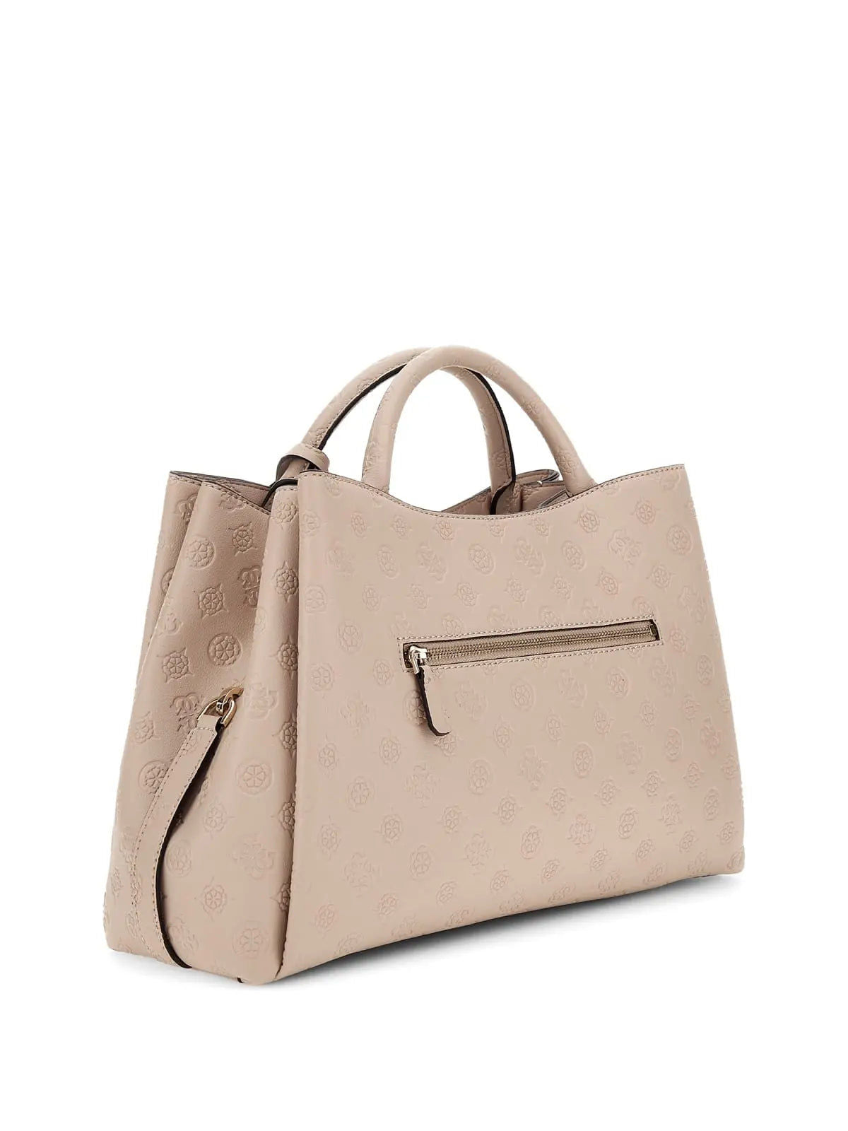 Borsa Donna, in similpelle con motivo logo impresso e tasca posteriore 