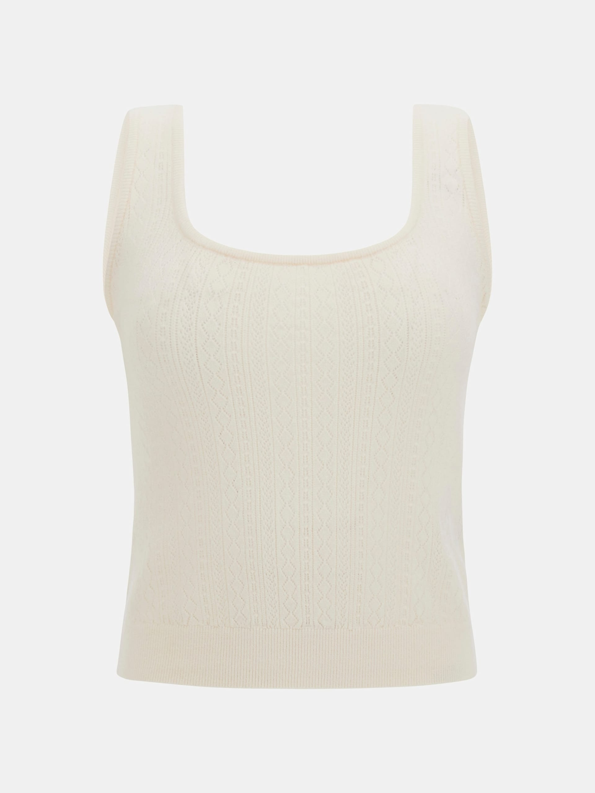 Guess Canotta Cropped Maglia Traforata Donna