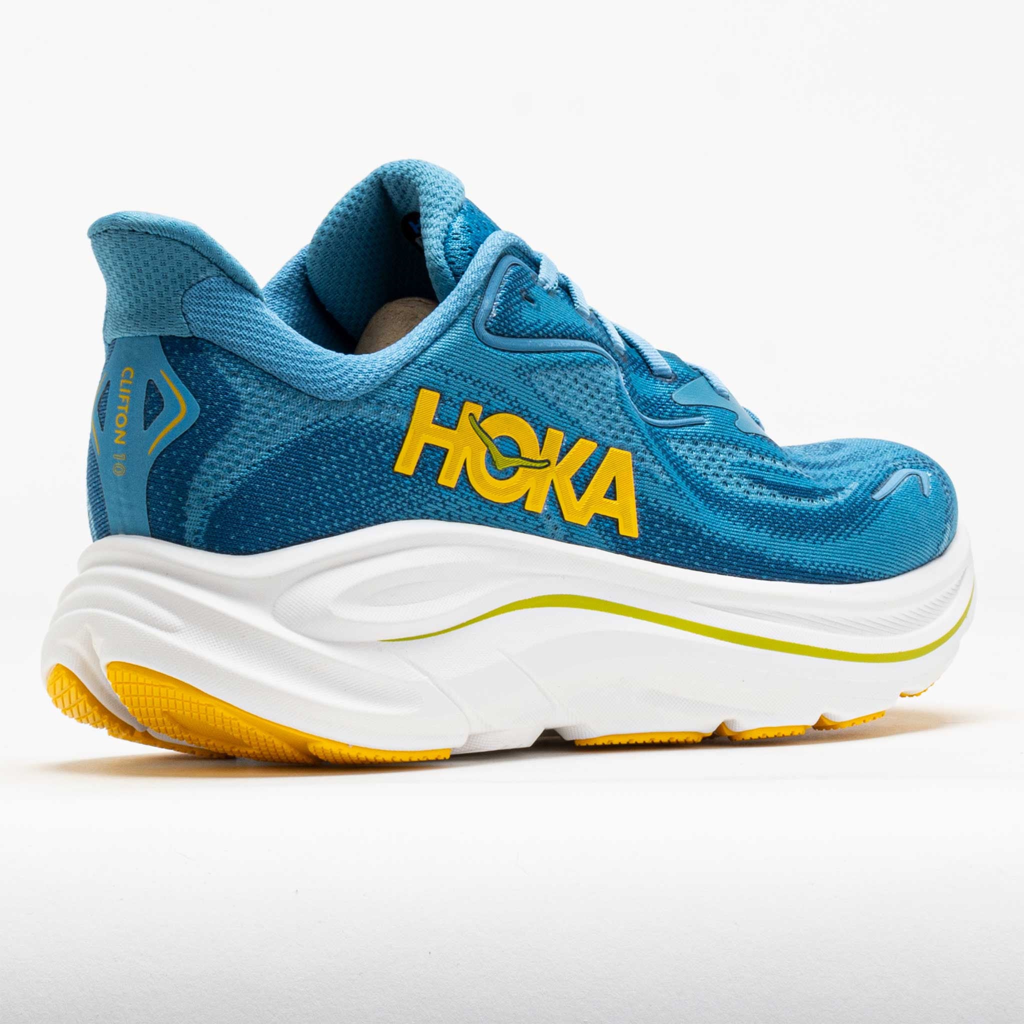 Scarpa Uomo Clifton 10 Celeste da running, con logo laterale