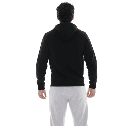 Felpa invernale da uomo con cappuccio e zip con logo piccolo "Basic"