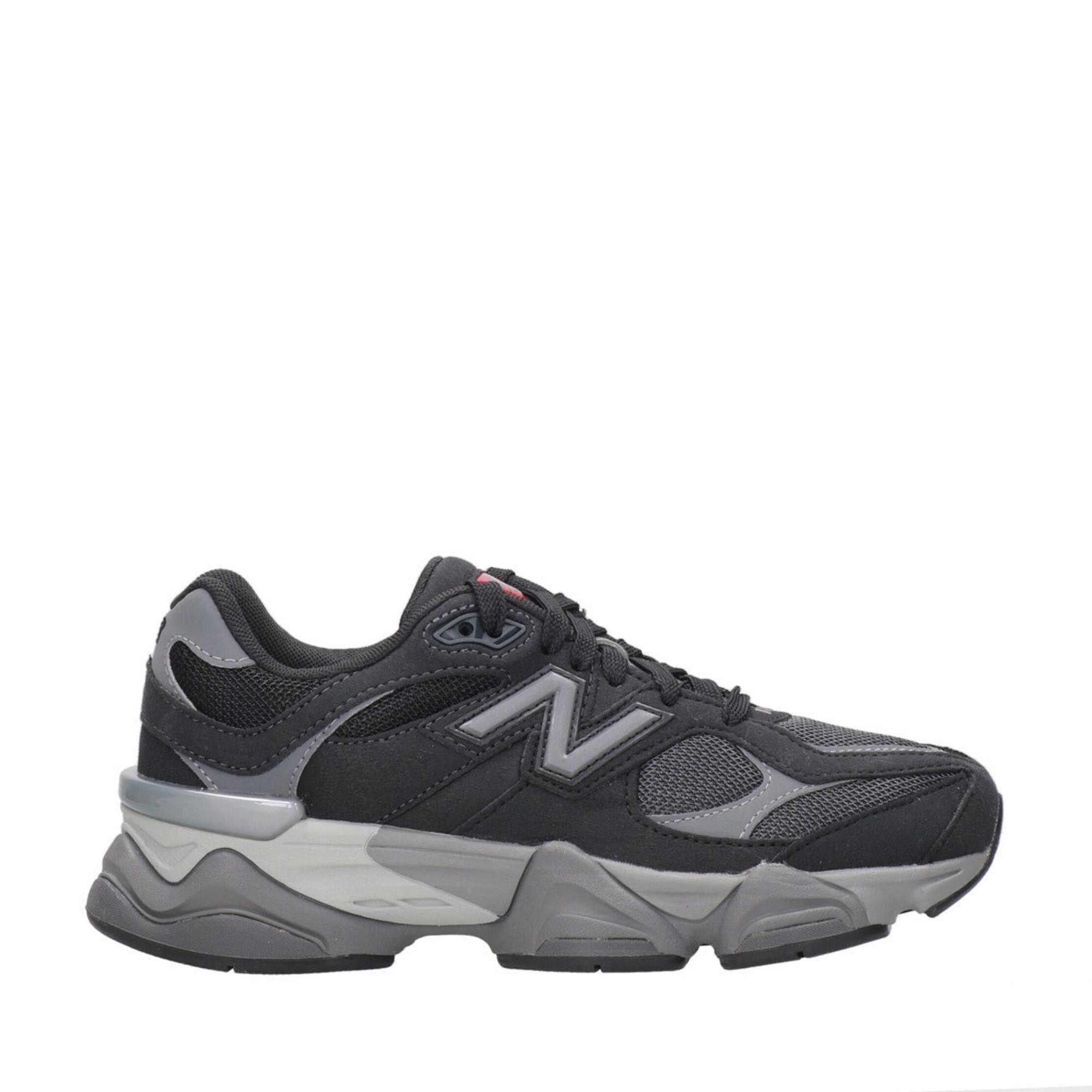 Sneakers Junior Nero/Grigio, con tomaia in camoscio e mesh
