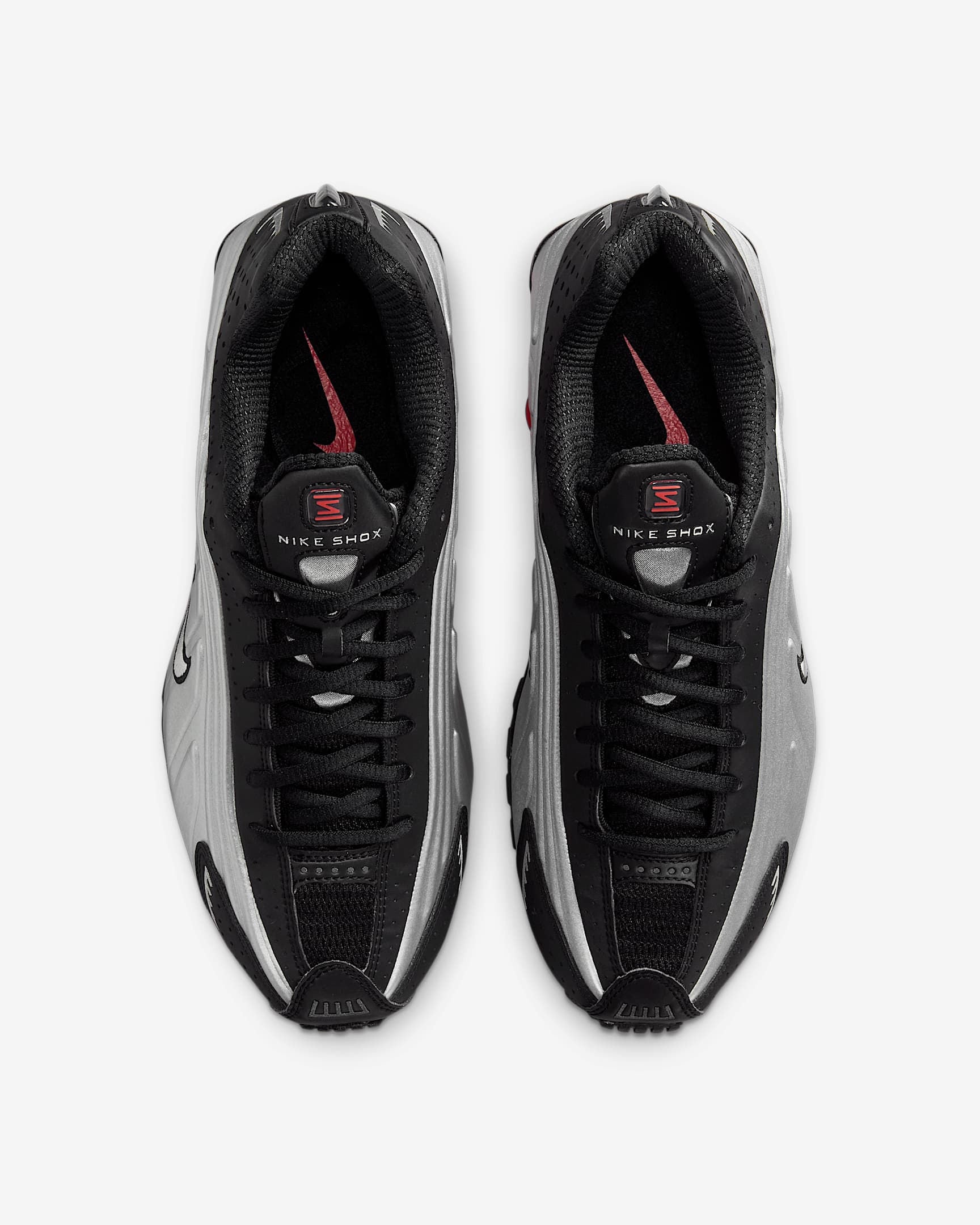 Sneakers Uomo Shox R4 Argento con molle a contrasto e logo laterale 