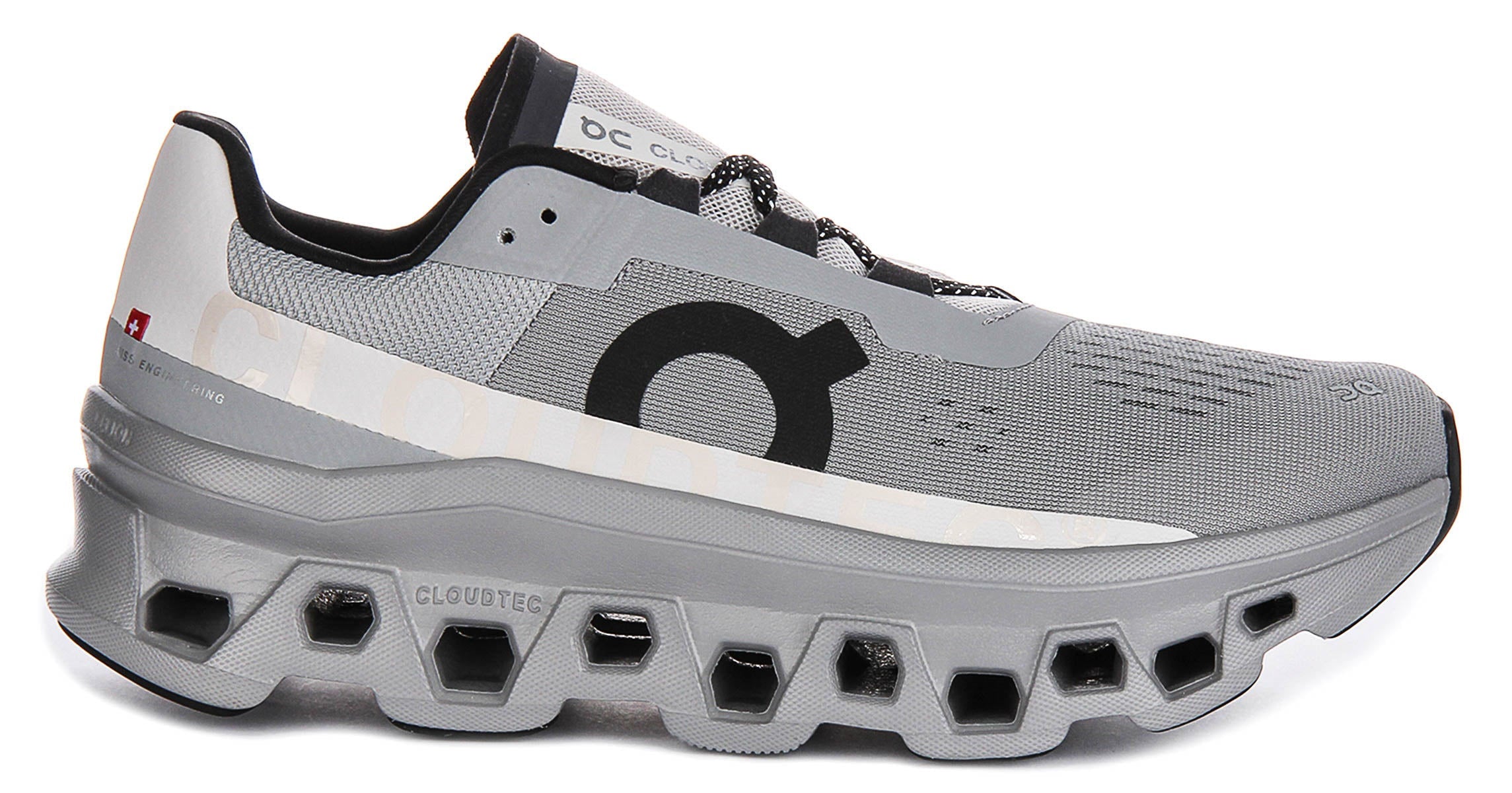On Running Cloudmonster In Grey Black For Men