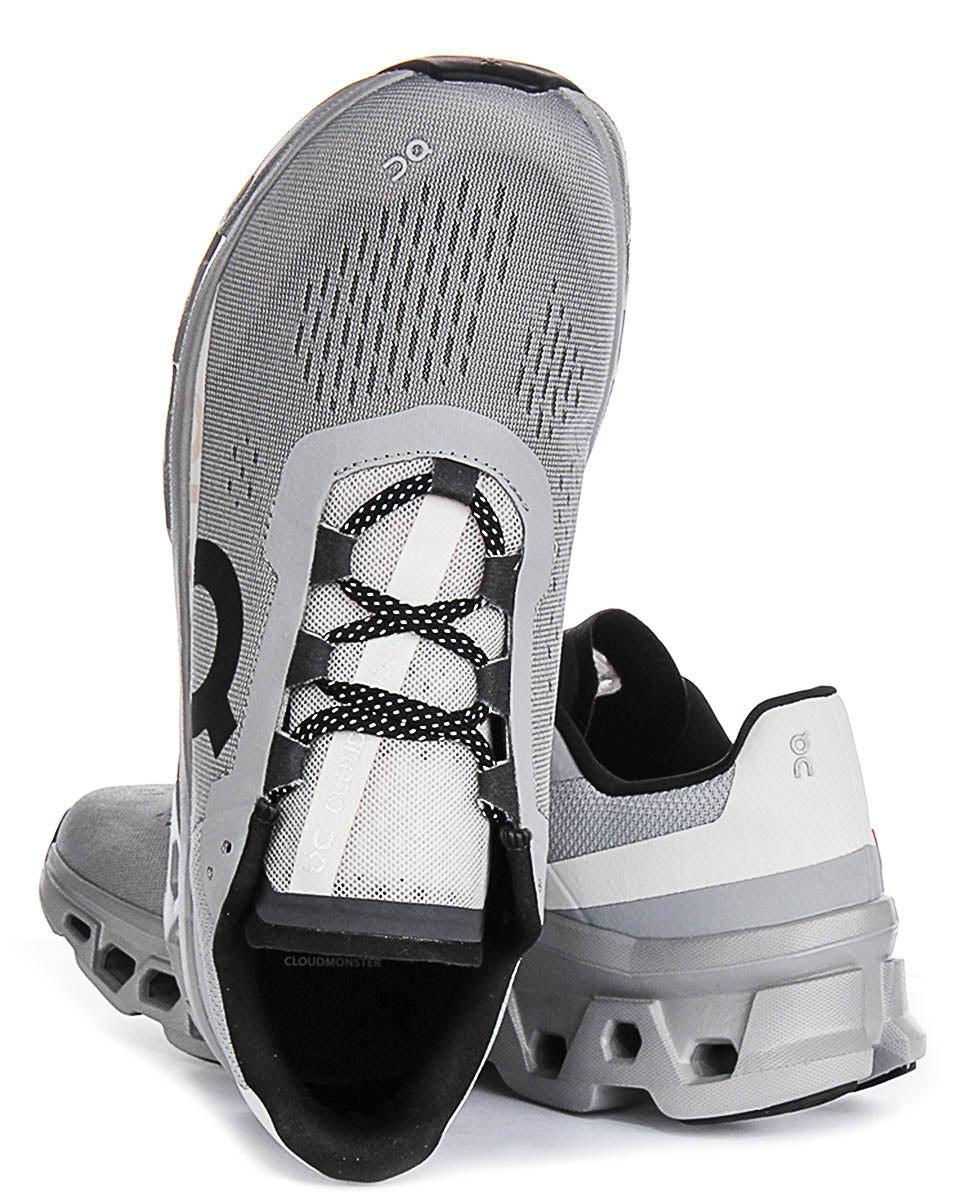On Running Cloudmonster In Grey Black For Men