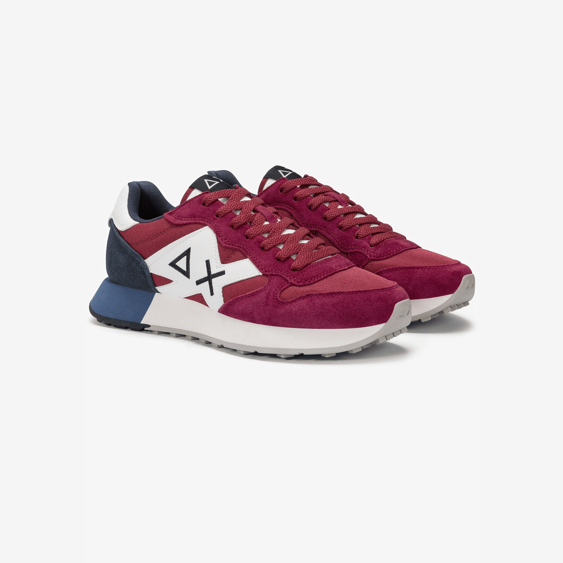 Sneaker Uomo Jaki Solid con tomaia in nylon e suede Bordeaux
