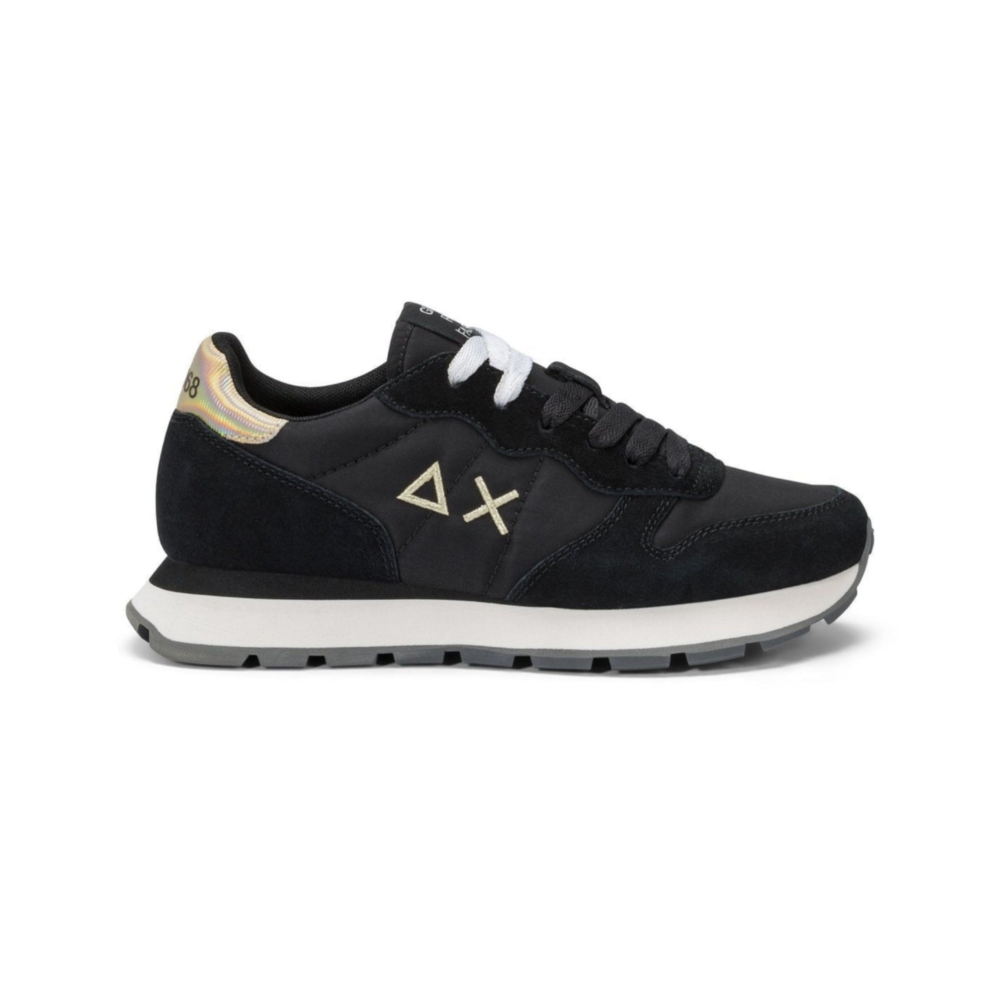 neakers Donna, Ally Gold Silver, con tomaia misto camoscio e logo laterale